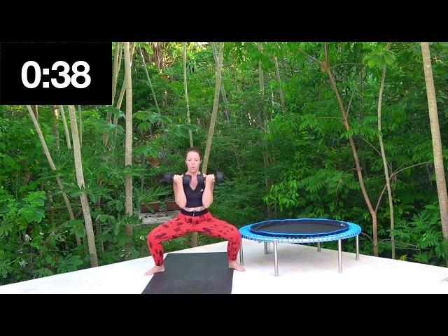 35 mins Intermediate Rebounding & Heavy Weights HIIT on a Bellicon Rebounder