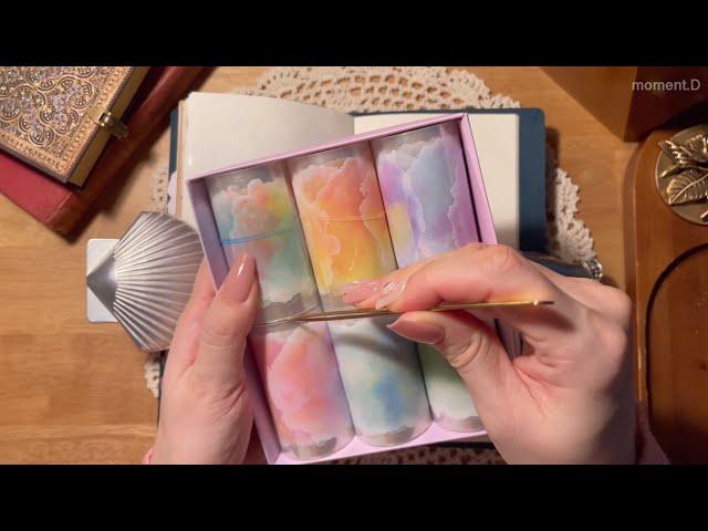 ASMR 핑크가 활짝  다이어리 꾸미기 Aesthetic Art Journaling #scrapbooking #papertherapy #コラージュ #collage 다꾸