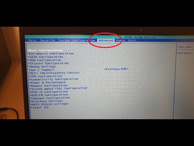 HP Laptop Bios unlock advanced settings Insyde F. 16