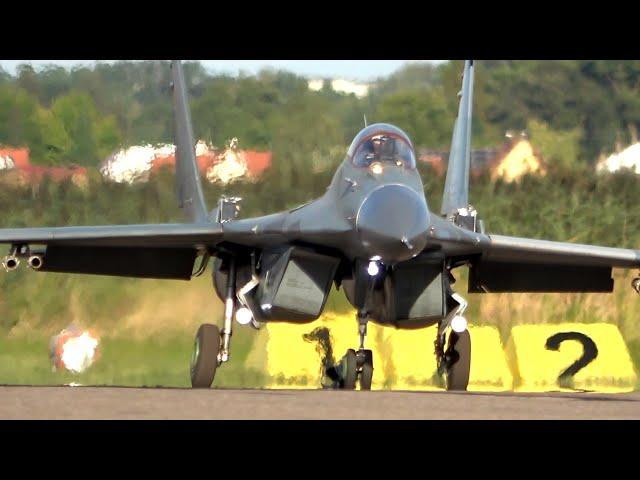 RC MIG-29 FULCRUM DISPLAY FLIGHT WITH ROCKETS AND FLARES