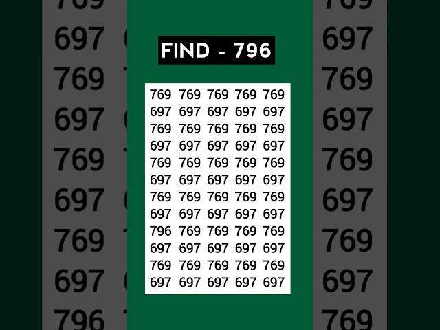 Are you genius? Try this focus test - find 796 #Shorts