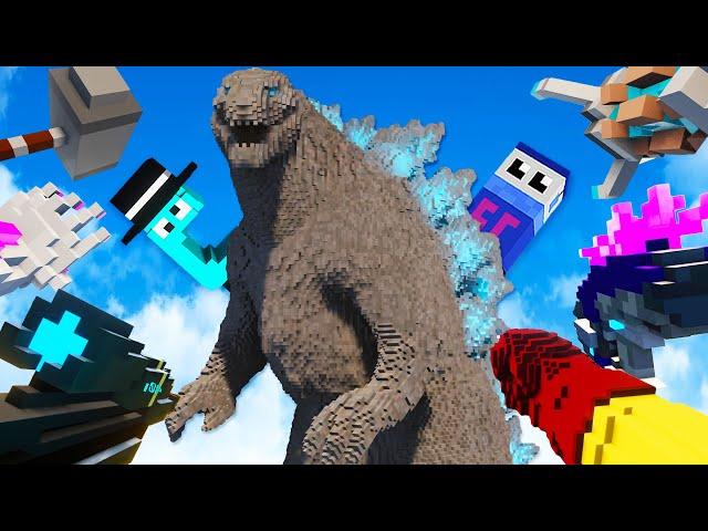 We Destroy Godzilla with Infinite Weapons and Mods in Teardown Multiplayer!