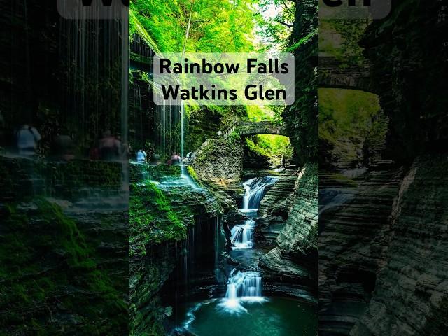 Rainbow Falls in Watkins Glen #waterfall #travel #hiking #newyork #outdoors #park #ytshort