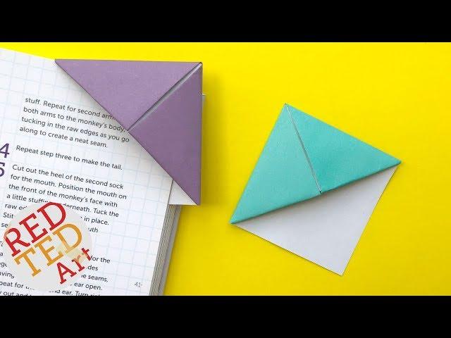 Easy Origami Bookmark Corner - How to make a Corner Bookmark DIY