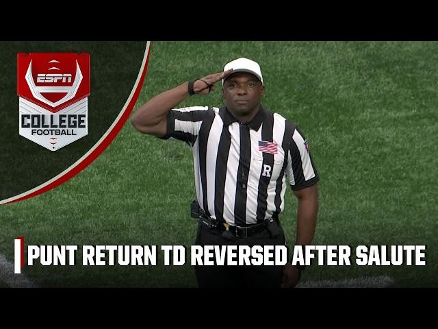 Referee salutes military veterans before reversing electric punt return TD | ESPN College Football