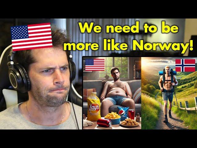 Why Norwegians are MUCH Healthier Than Americans | American Reacts