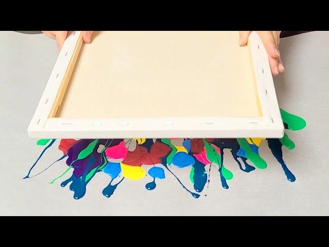 Acrylic Pour Dip | great technique for beginners | Spring flowers!