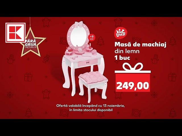 Oferta Kaufland din 13 noiembrie: masă de machiaj și bucătărie pentru copii