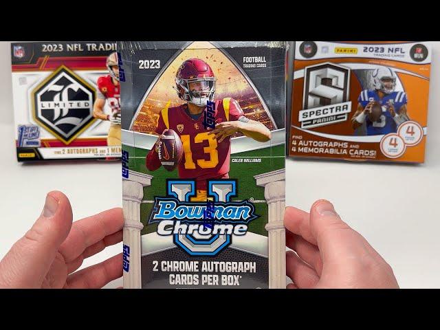 Cracking a 2023 Bowman Chrome U Football Hobby Box