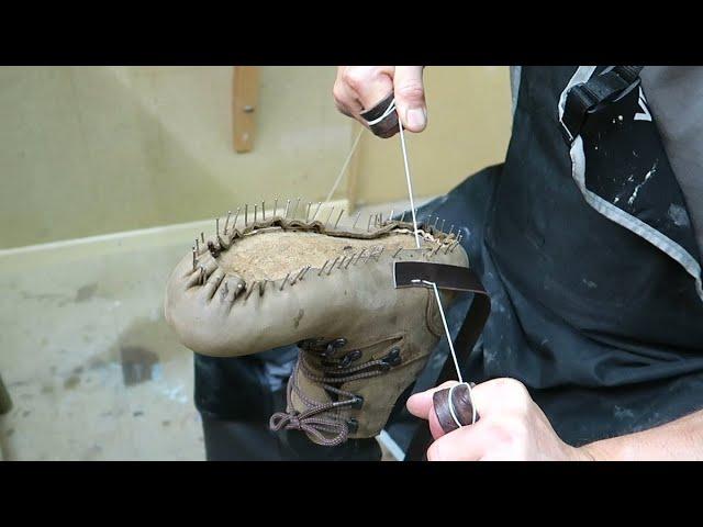 Making handmade hiking shoes - Making leather shoes