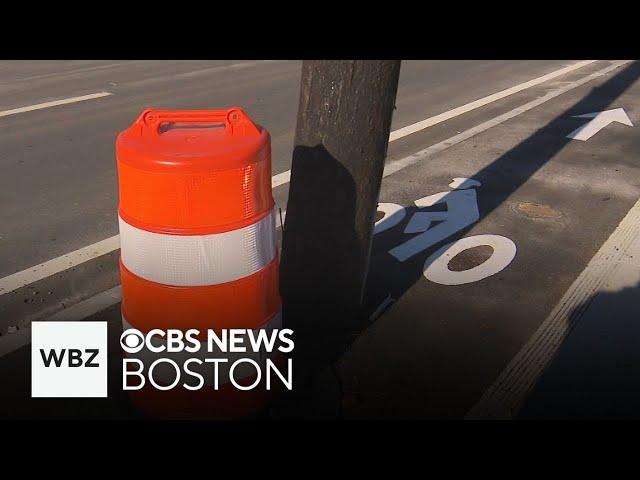 New Newton bike lane blocked by utility poles