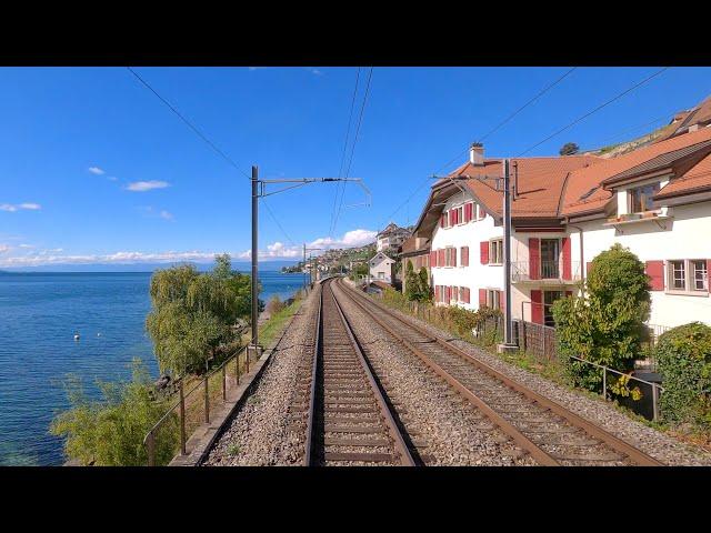  4K  St-Triphon - Lausanne - Basel cab ride [10.2021] Führerstandsmitfahrt Swiss train