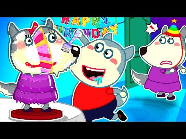 Mommy Wolf's Birthday Cake! CAKE OR FAKE Challenge! Funny Family Stories | Cartoons for Kids