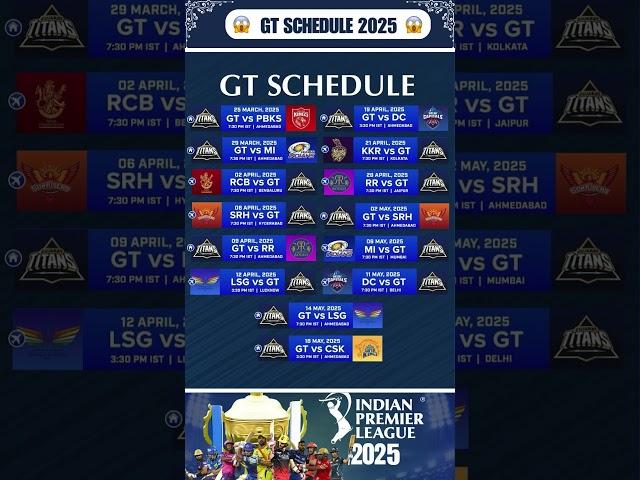 2025 IPL GT SCHEDULE