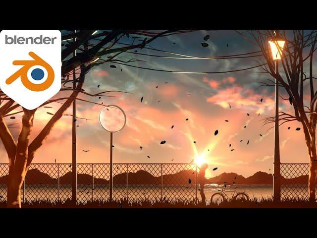 Stunning 3D Anime Sunset Scene in Blender - TadayoshiCG