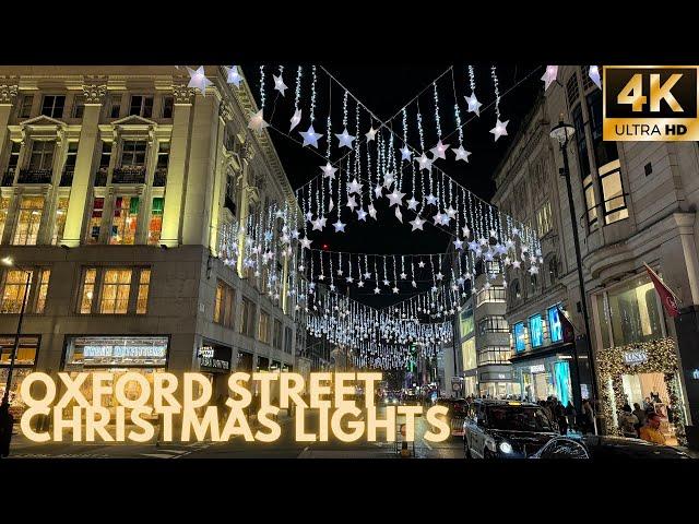 London’s First Christmas Lights of 2024 are ON!!! ⭐️ | London Walking Tour along Oxford Street [4K]