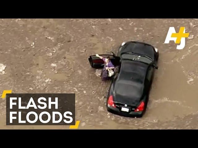 Flash Floods Swamp Cars on California Highway