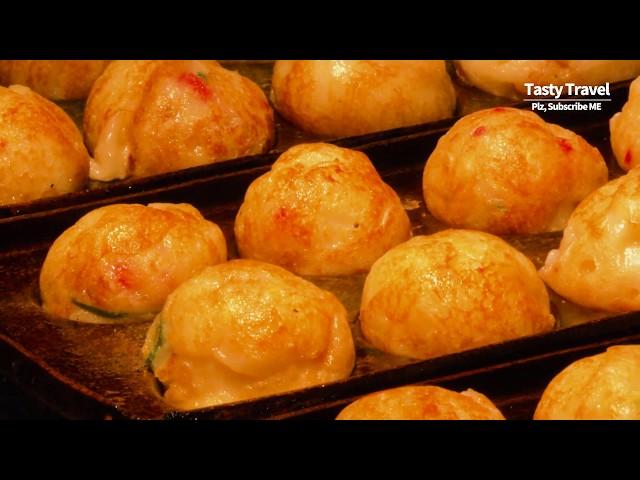 Osaka Japan /  Best Takoyaki Osaka Dontonbori Takohachi, Osaka Japan, Japanese food, 4K movie