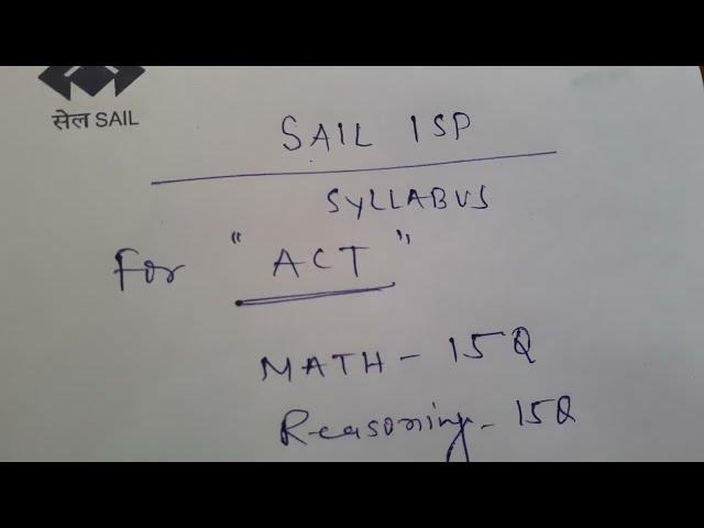 ##ACT SYLLABUS OF SAIL BURNPUR...