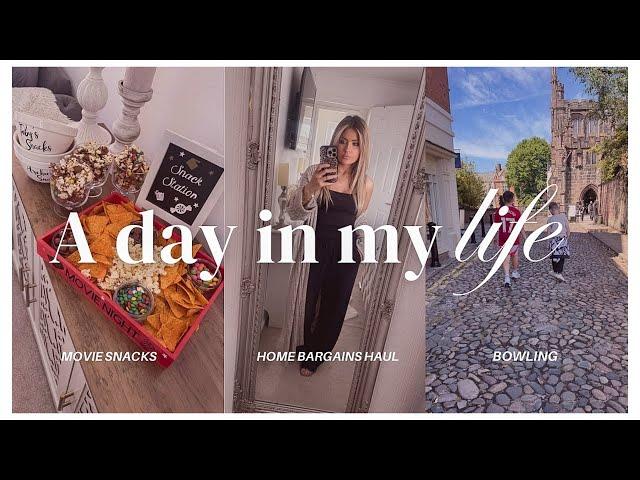 Realistic day in My life - HOME BARGAINS shop with me & haul, DIY movie night & bowling