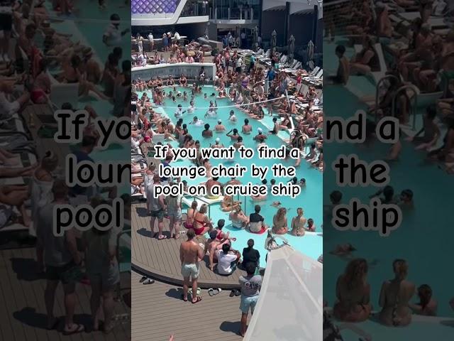 I can’t find a lounge chair on our cruise ship #cruiseship #pool #loungechair #celebritycruises