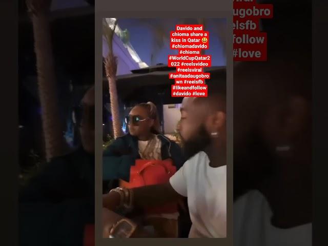 Davido and chioma share a kiss in Qatar  #chiomadavido #davido  #shorts #naija #naijatablegisttv