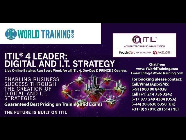 ITIL 4 Leader: Digital and IT Strategy Training | AXELOS | 1WorldTraining.com | Course Introduction