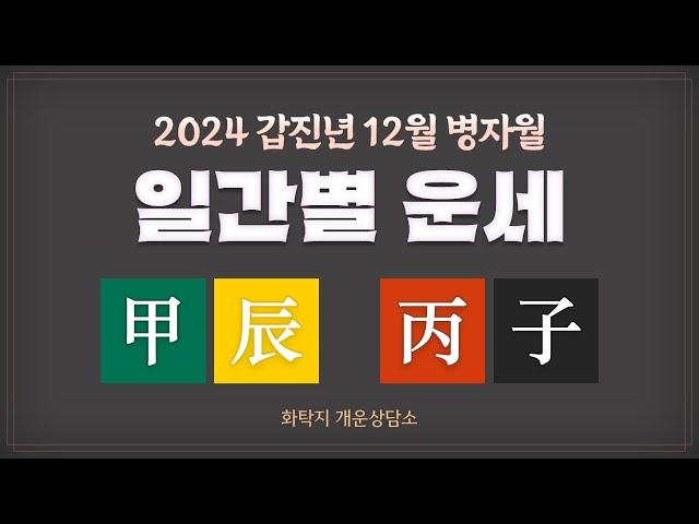 2024 갑진년 12월 병자월 일간별 운세(설명란에 타임라인)