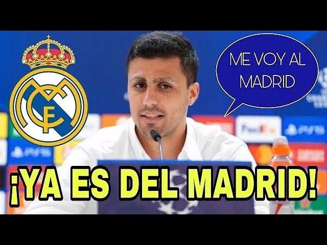 ULTIMA HORA / RODRI YA HABLA COMO JUGADOR DEL MADRID / NOTICIAS DEL REAL MADRID HOY