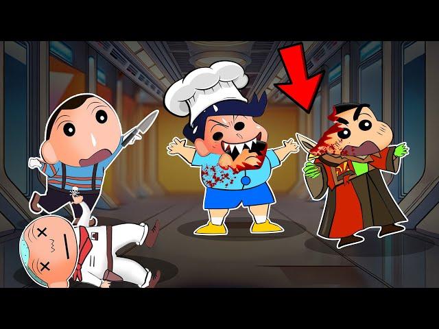 Gluttony Kazama eating Imposter Shinchan In Super Sus  | Shinchan Among Us 3D | Funny Game 