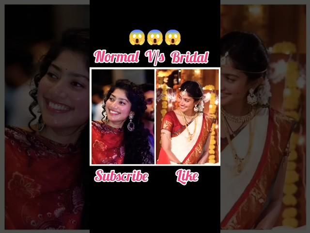 South actress normal look vs bridal look #saipallavi#remix#music#sreeleela#yt#shorts#viral#trending
