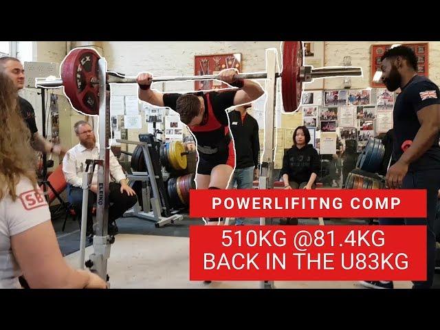 510kg total at 81.4kg Powerlifting meet | Greater London