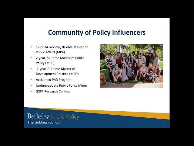 Virtual Info Session for the Goldman School of Public Policy