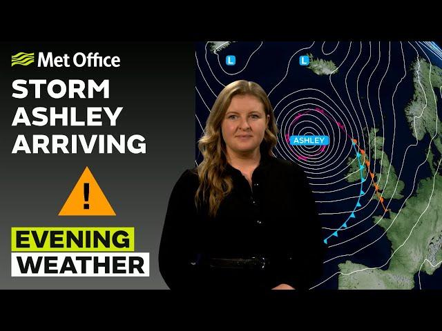 19/10/24 – Storm Ashley arrives – Evening Weather Forecast UK – Met Office Weather