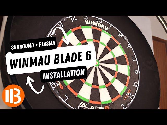 Winmau Blade 6 Dartscheibe + Surround + Plasma Licht Installation 