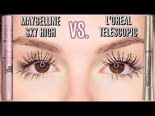 NEW MAYBELLINE SKY HIGH MASCARA VS. L'OREAL TELESCOPIC MASCARA | BEST DRUGSTORE MASCARA 2020/2021