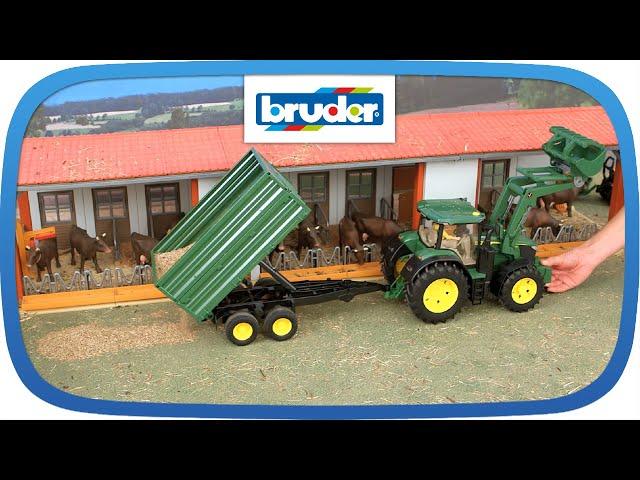 John Deere 7R 350 mit Anhänger -- 03155 -- BRUDER Spielwaren