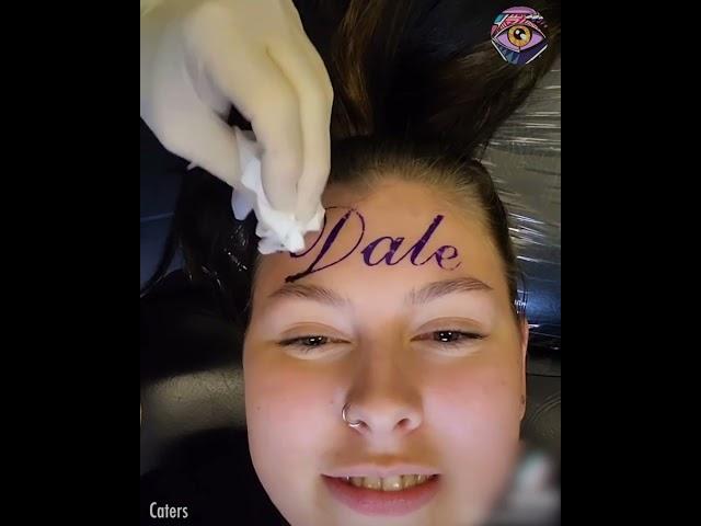 Woman gets boyfriend's name tattooed on her forehead 