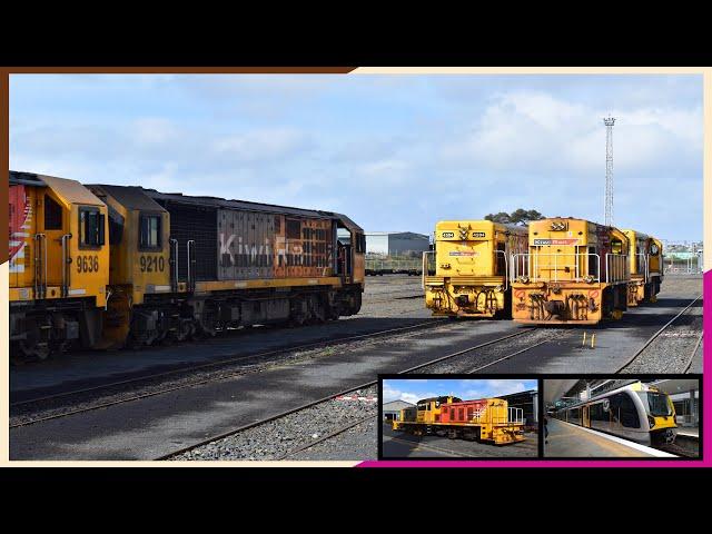 KiwiRail Diesels at Westfield Yard + AM Electric Trains in Auckland - 21/04/2022 (HD)