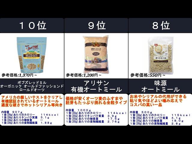 2022年【豊富な栄養で健康にダイエット】オートミール　人気ランキング　TOP10