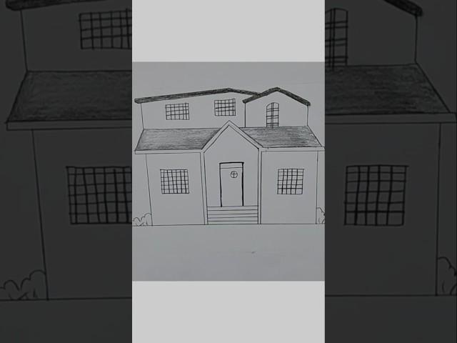 House Drawing Easy ️ #shortsfeed #shorts #drawing #house #art