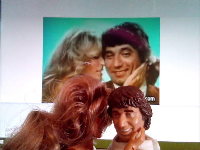 Vintage 70's Noxema Parody Featuring Joe Namath and Farrah Fawcett  Mego Dolls