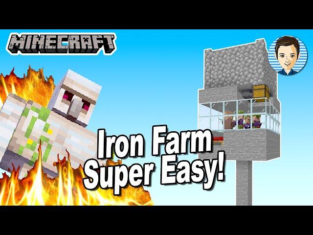 SUPER Easy IRON FARM Minecraft 1.18 Java! - No Zombies!