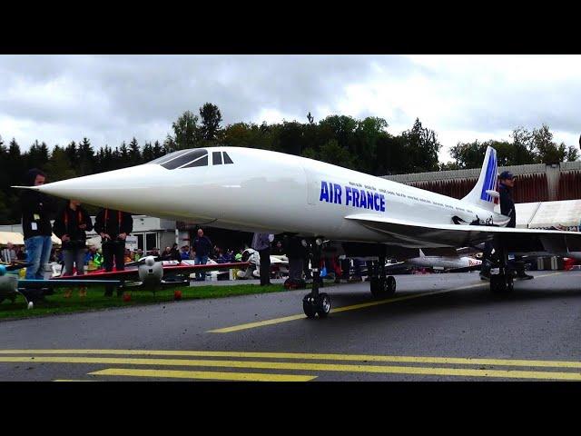 Worlds Largest Radio Controlled Scale Quad Turbine Model 10 meter Concorde Air France Hausen a Albis