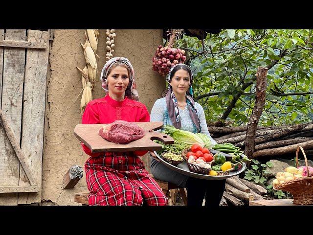 Vegetables Stuffed with Minced Beef Meat to Cook Arabic Dolma in Village