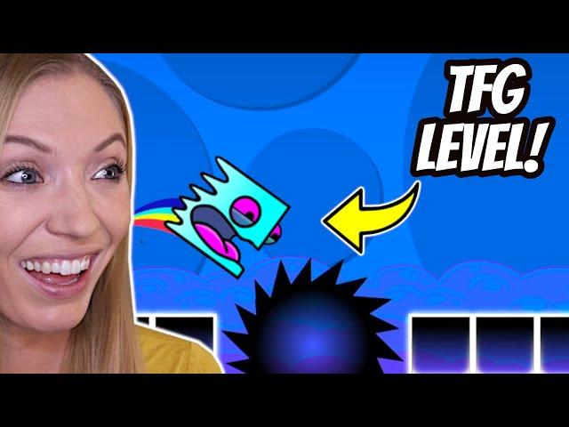 I BEAT My Husband's Geometry Dash Level!