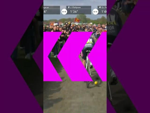 NOT ACCEPTABLE  A spectator throws a bottle at leader Mathieu van der Poel! 