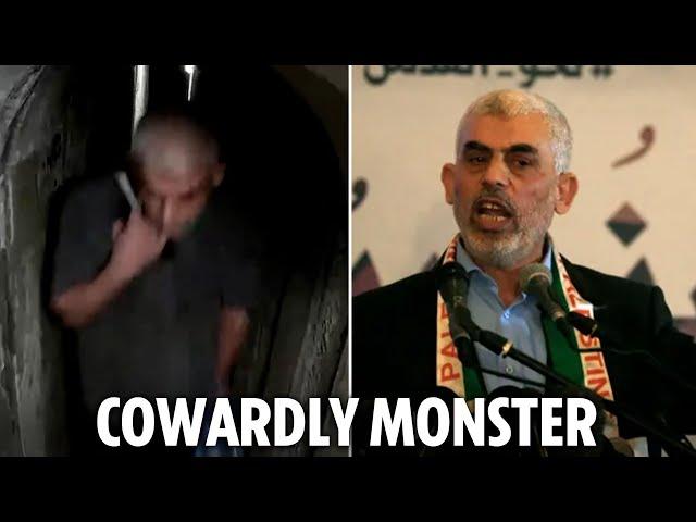 Evil Hamas boss Yahya Sinwar hides in tunnel the night before Oct 7 massacre, new video reveals