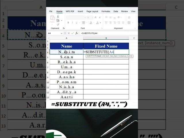 How to Use SUBSTITUTE Function to clean Data in excel.#excel_analyticsa2z