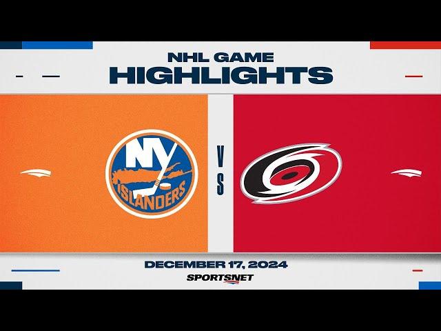 NHL Highlights | Islanders vs. Hurricanes - December 17, 2024